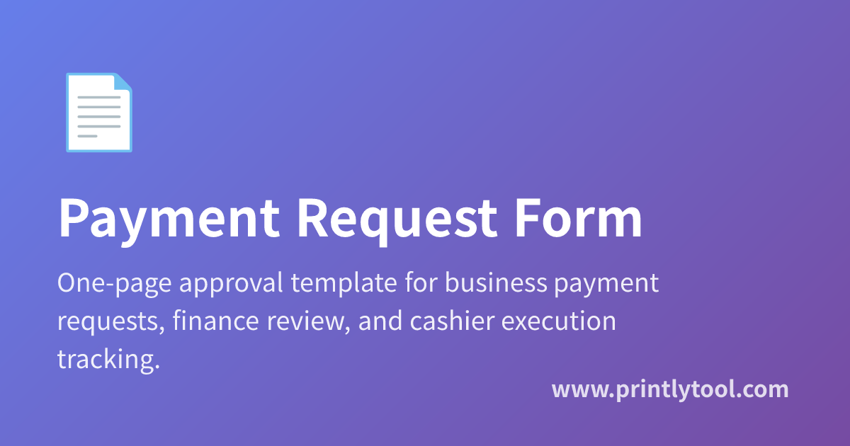 Free Payment Request Form Template - Business Payment Approval Sheet