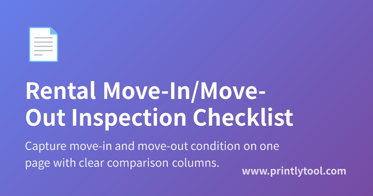 Move Out Inspection Sign Free Rental Move-In/Move-Out Inspection Checklist Template