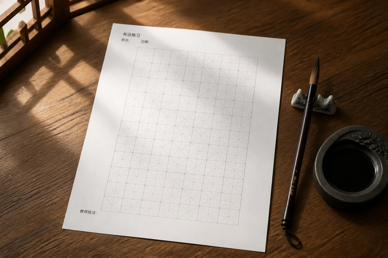 米字格書法練習紙場景
