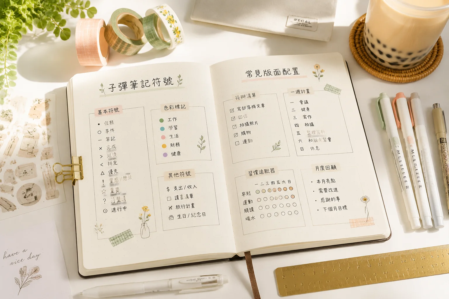 點陣紙列印免費下載：子彈筆記入門完全指南——從符號系統到版面配置，打造你的第一本 Bullet Journal