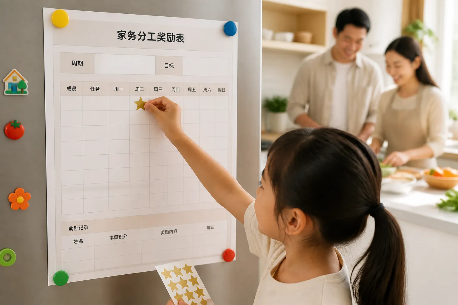 家务分工奖励表模板预览