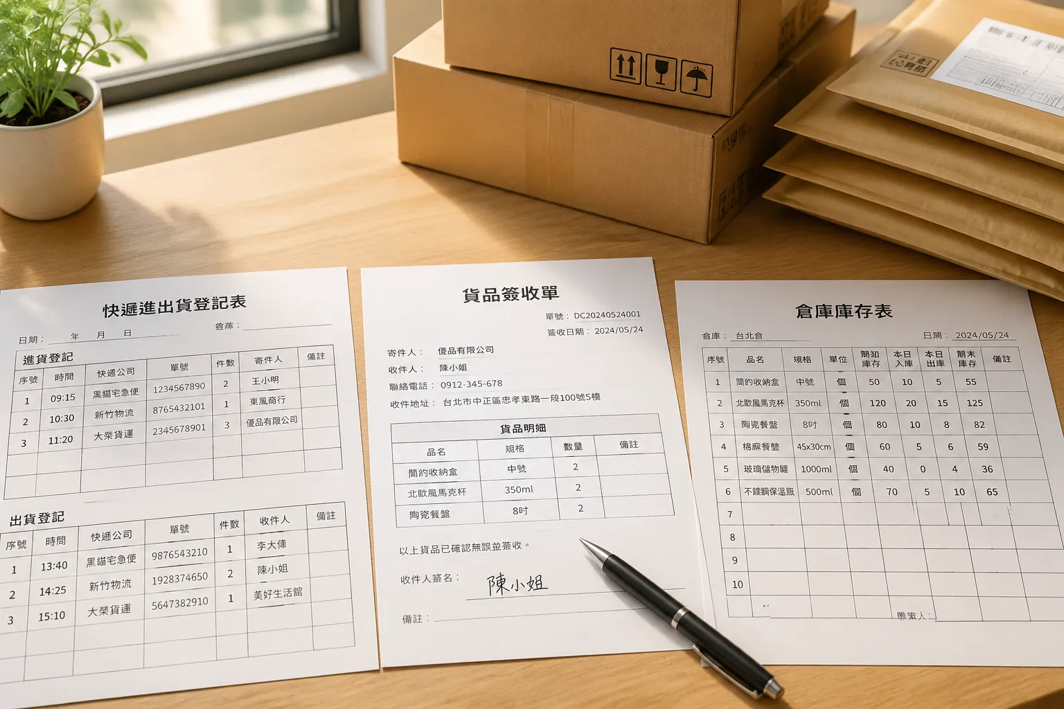 電商必備：快遞收發、送貨簽收、倉庫盤點表單免費列印指南