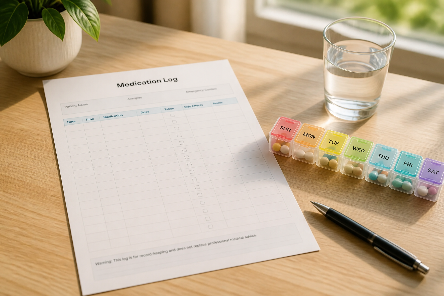 Free printable medication log template online