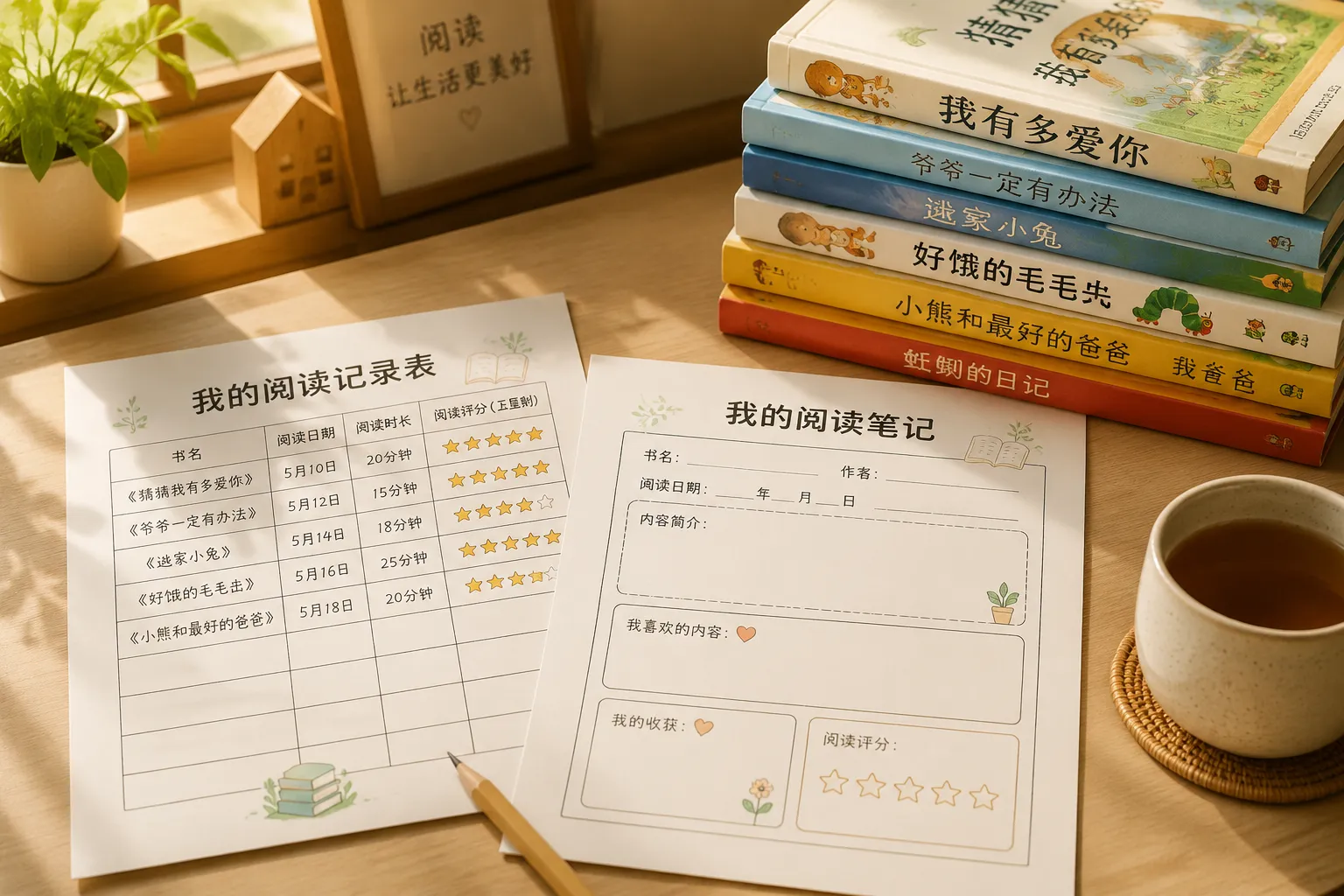 小学生阅读记录表和读书笔记怎么做?免费打印阅读打卡模板,从摘抄到心得三阶段进阶指南