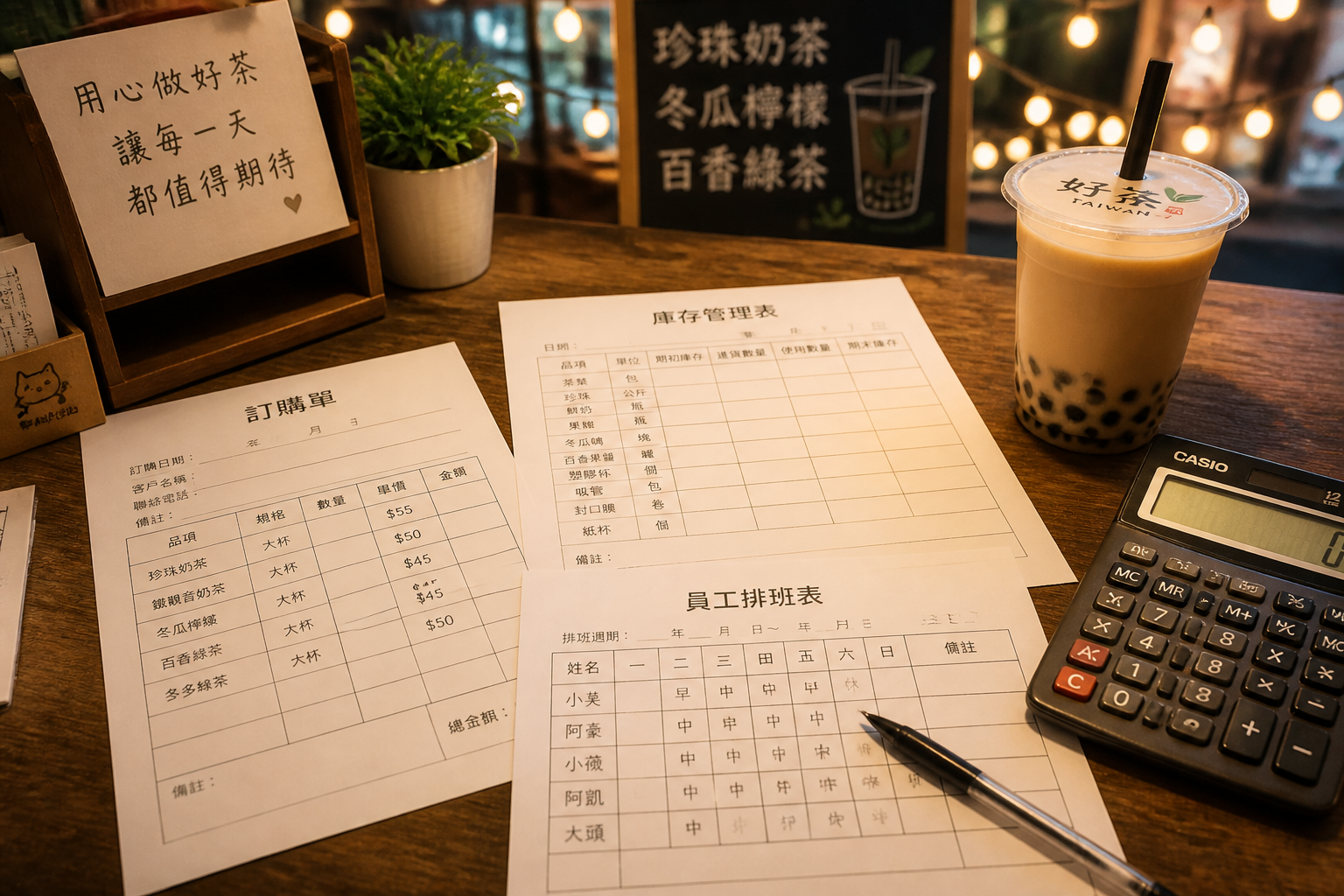 小型店家營運管理必備三寶:商品訂購單、庫存進出貨台帳與員工排班表,免費列印範本一次下載立即使用