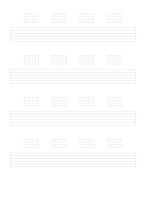 無料の印刷可能なギタータブテンプレート - タブ譜とコードダイアグラムジェネレーター