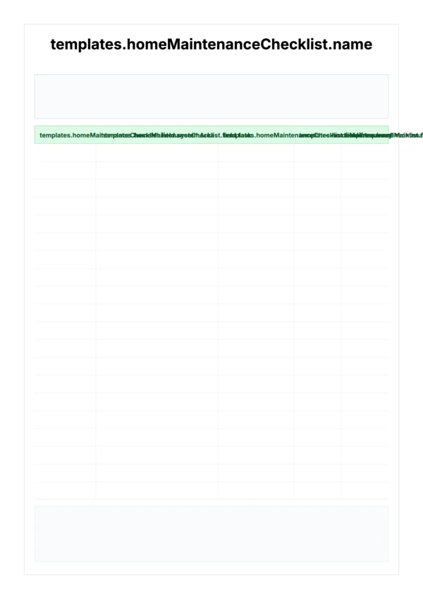 Home Maintenance Checklist