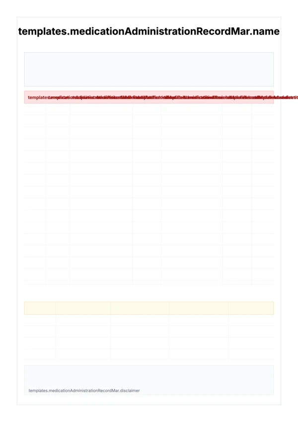 無料 投薬実施記録表（MAR）テンプレート - 看護向け印刷フォーム