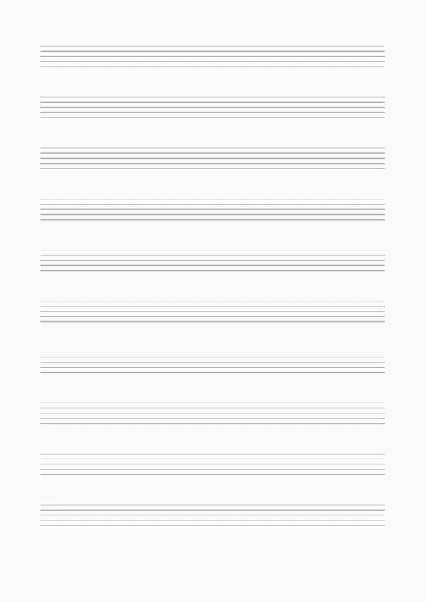 免费可打印五线谱模板 - 空白乐谱在线生成
